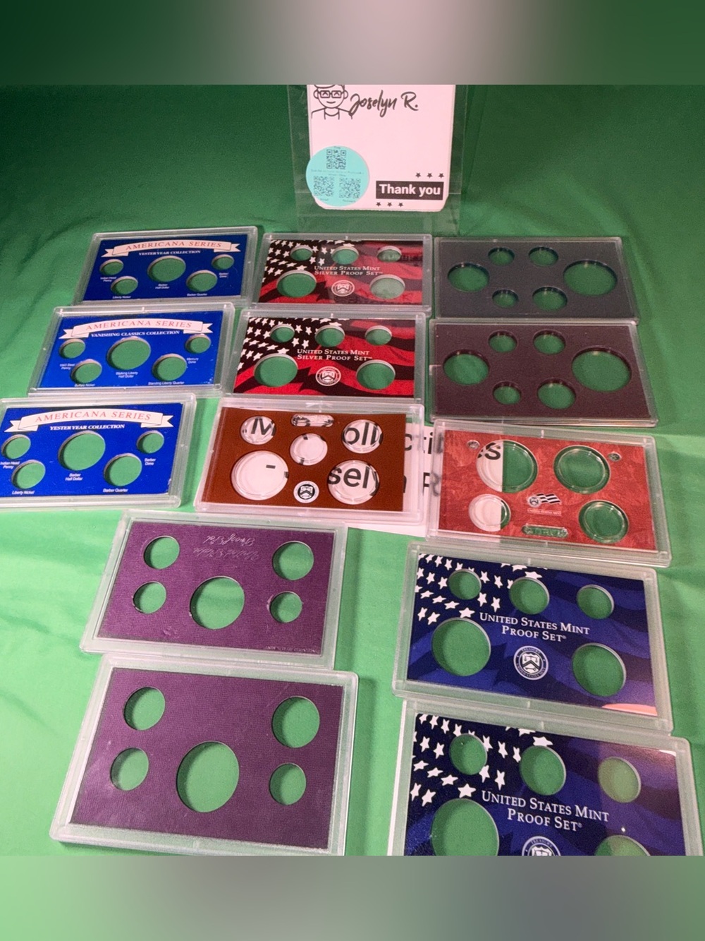13 Empty US Mint & Americana Series Coin Holder Lot (Cases Only - No Coins)
